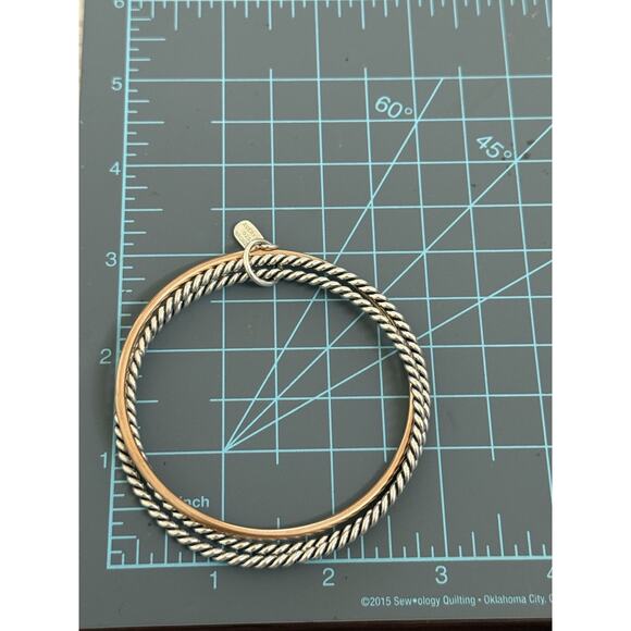 James Avery Retired Bronze & Sterling Silver Twist Bangle Bracelets - Picture 4 of 4